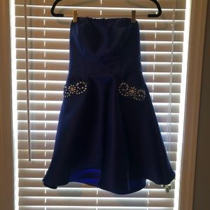 formal blue cocktail dress